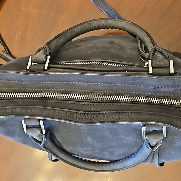 Rebecca Minkoff Gray Soft Suede Fringe Handbag w/ Crossbody Shoulder Strap - Picture 13 of 16